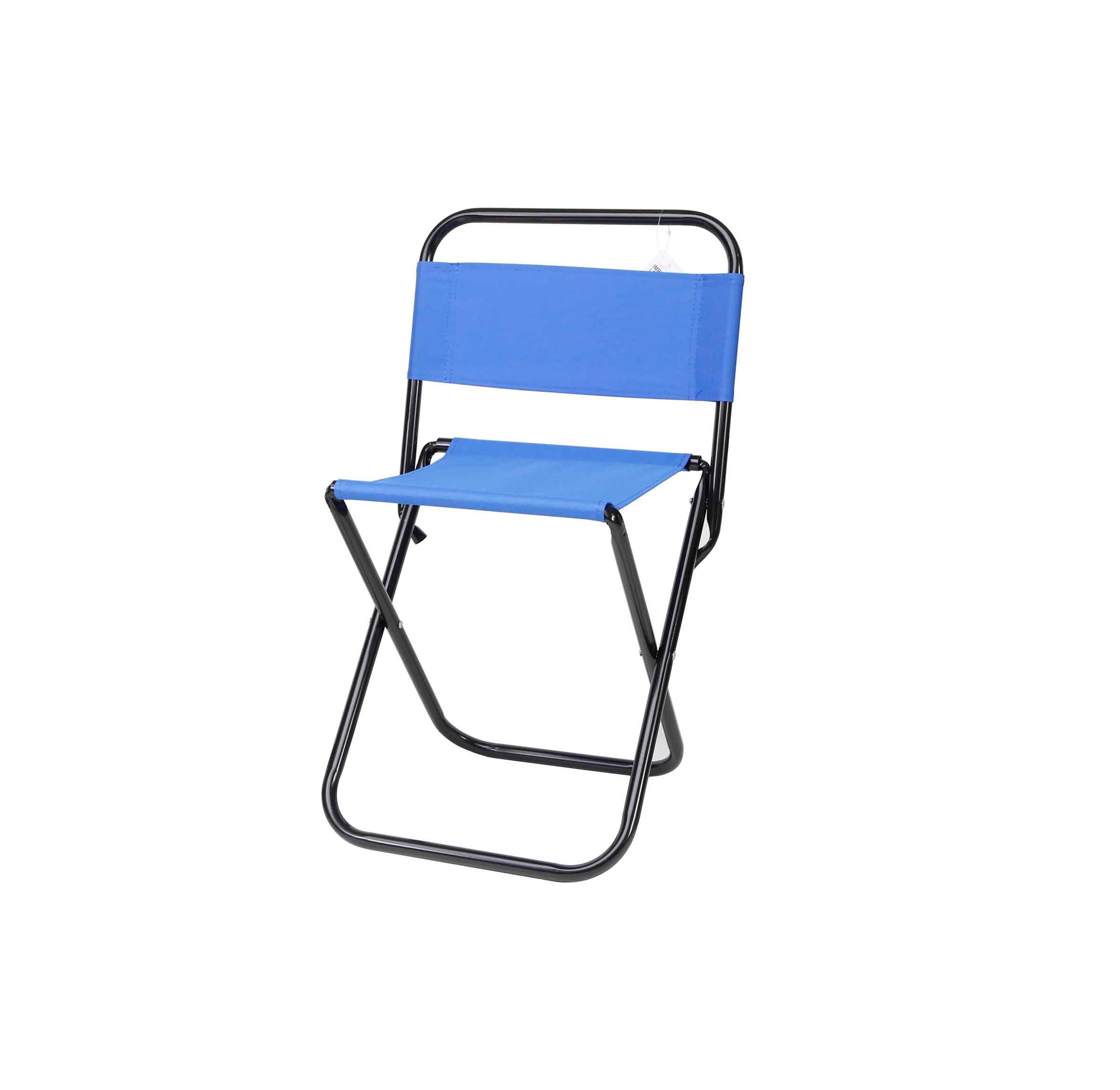 Taburete portátil plegable ultraligero con respaldo para exteriores, pesca, acampada, camping, playa - 35 x 35 x 58 cm: Blue