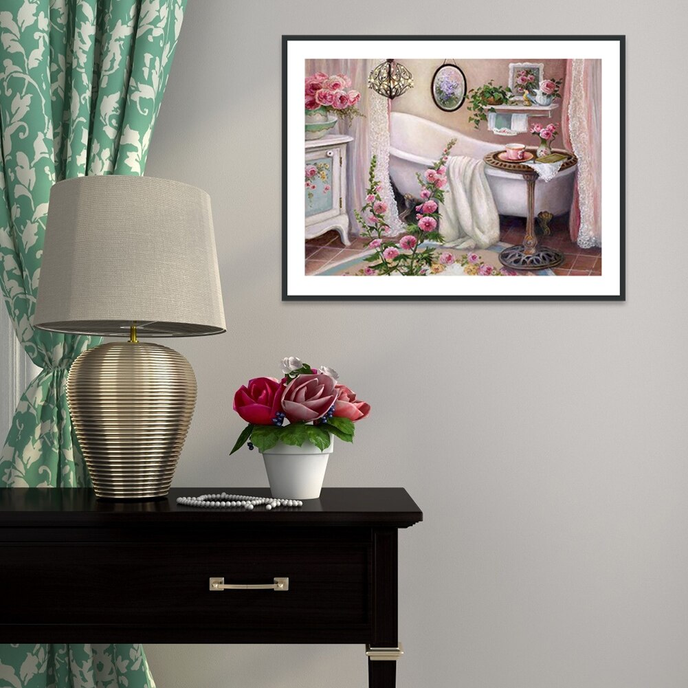 Kit de artesanato para bordar, 30x40cm, 5d, faça você mesmo, pintura completa, diamante, para banheira, decoração da casa