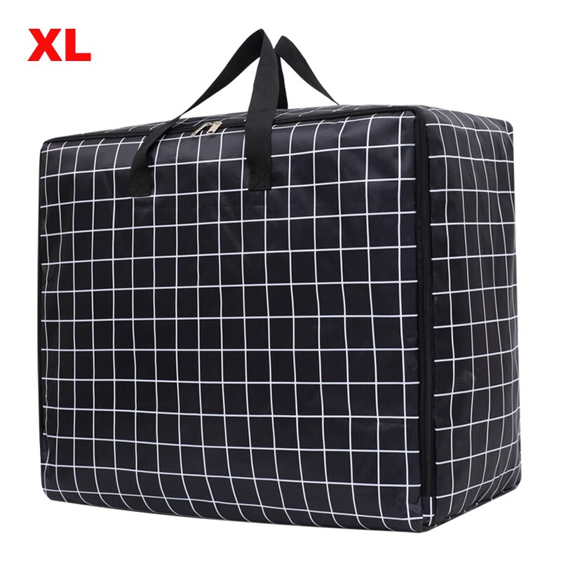 Bolsa de equipaje impermeable, plegable, lavable a máquina, bolsas de almacenamiento de ropa de viaje con cremallera, bolso grande de viaje, bolsa de lona de portátil: Black XL
