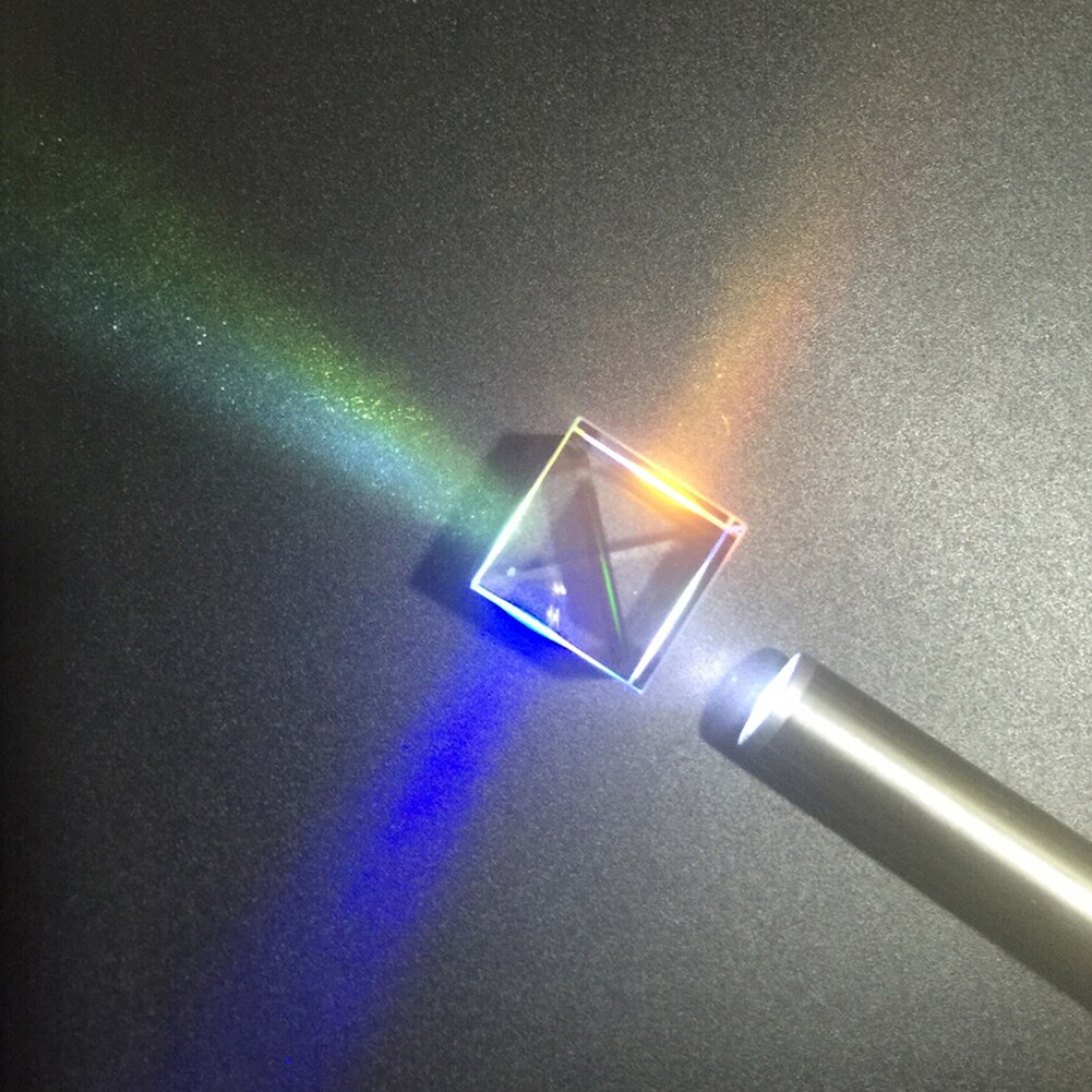 Prism Six-Sided Bright Bright Light Combine Cube Prism Stained Glass Beam Splitting Prism Optical Experiment Instrument