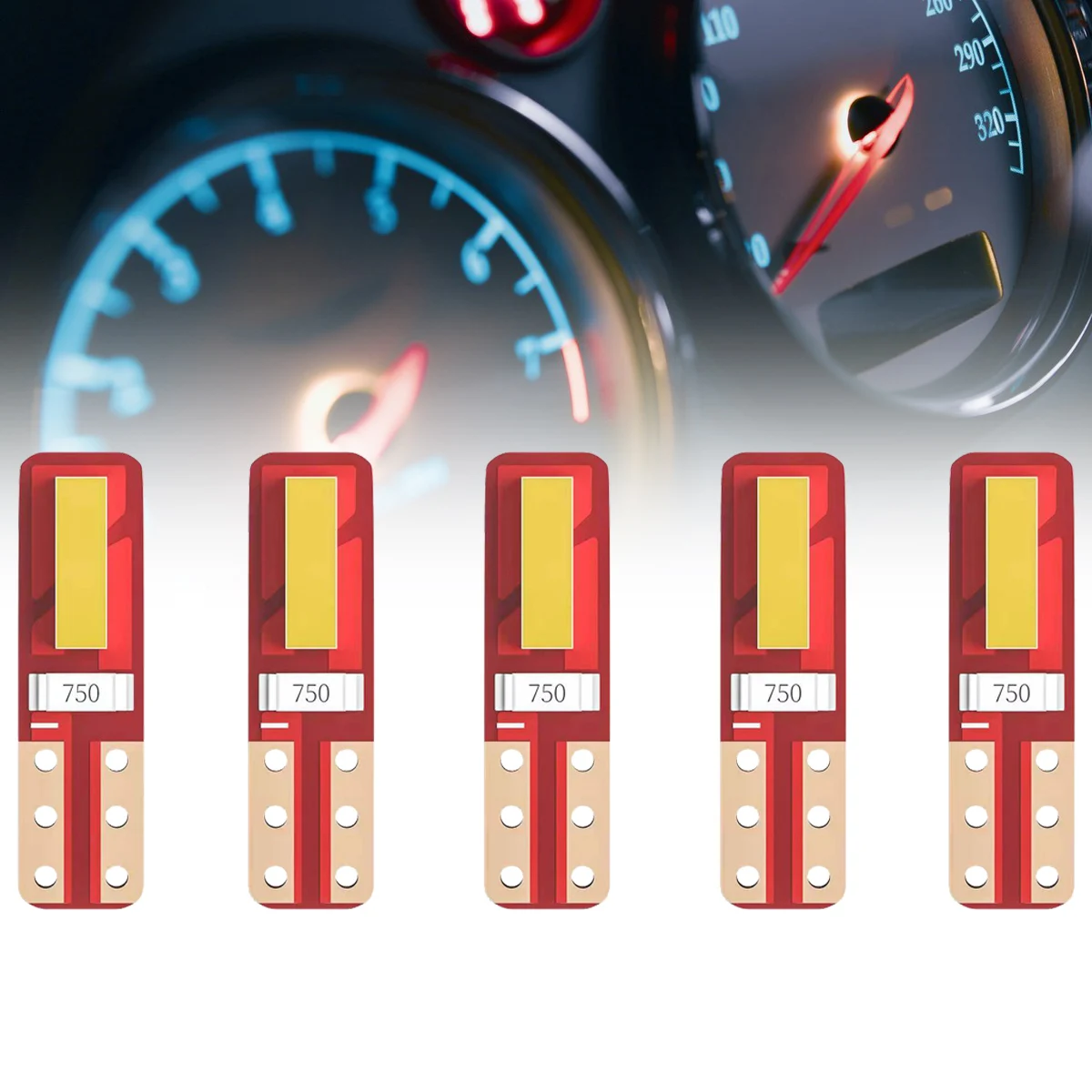 5 uds T5 LED 2SMD W3W W1.2W bombilla indicador de luz de coche tablero instrumento lámpara Auto motocicleta reemplazo 12V blanco