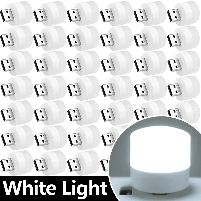 50/1 pièces Mini USB veilleuse LED livre lampes de lecture chambre Protection des yeux lumières ordinateur alimentation Mobile USB Plug-in lampe de nuit: Violet / Bleu