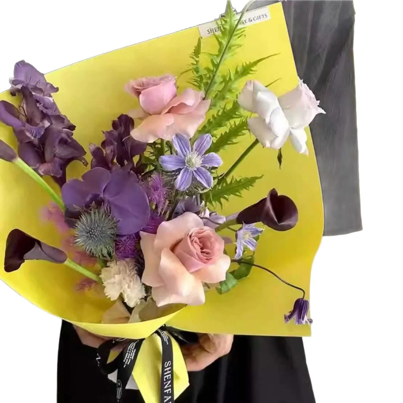 Fortykket håndlavet gør-det-selv frisk blomsteremballagepapir 157g blomster kraftpapir buket indpakningspapir indpakningsmateriale