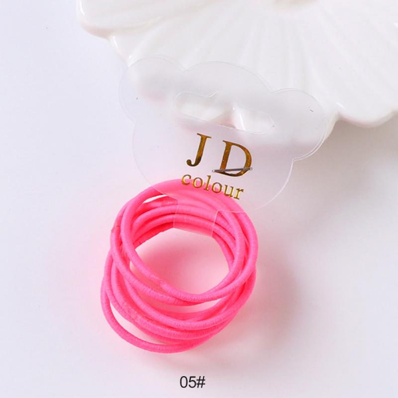 10 stuks/partij elastische haarband voor kinderen, scrunchy, kleine hoofddeksels, veelkleurige wegwerpbare rubberen band, kledingaccessoires: 05