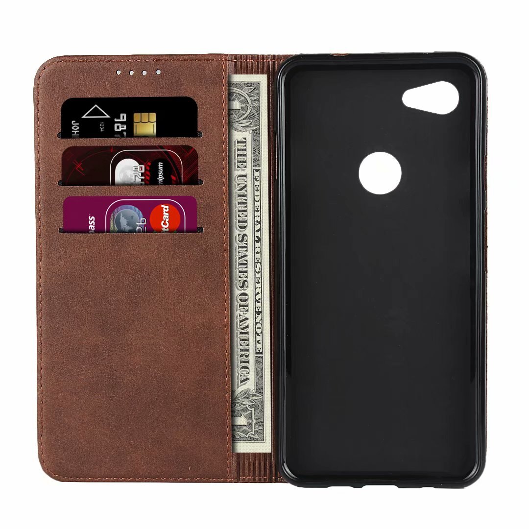 Läderfodral för google pixel 3a 3a xl 3 axl flipfodral korthållare hölster magnetisk attraktionsfodral fodral plånboksfodral