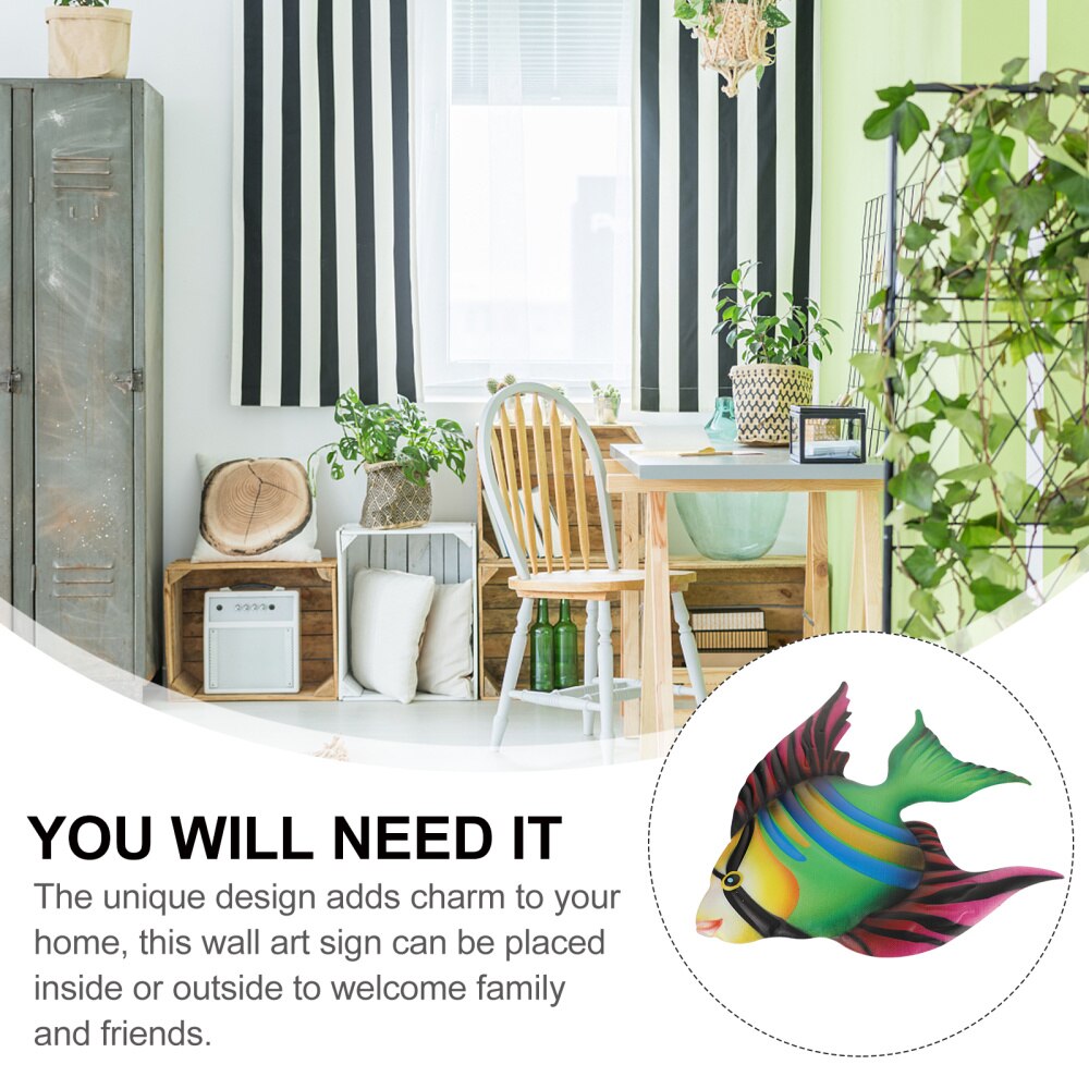 Fish Iron Hanging Ornament Hanging Wall Art Decor Craft Decoration