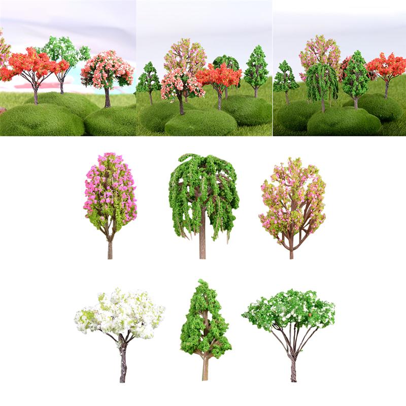 6 Pcs Ornamenten Simulatie Hars Leuke Diy Plant Ornament Boom Plant Ornament Succulent Decor Voor Garden Home
