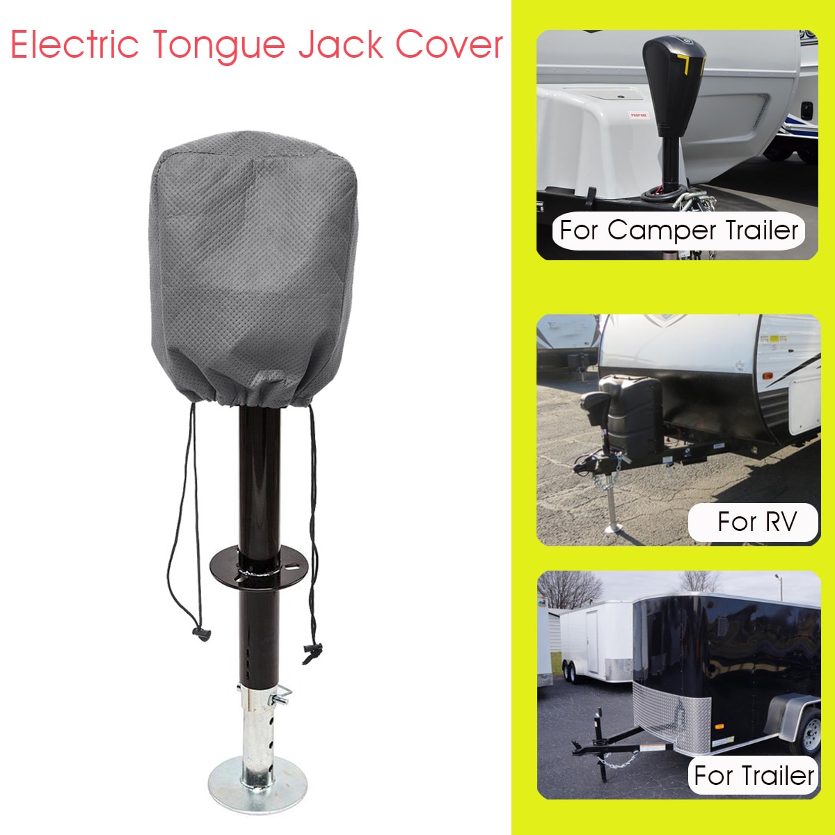 Universal rv elektrisk tunge jack dækbeskytter grå til rejse autocamper trailer til autocamper vandtæt