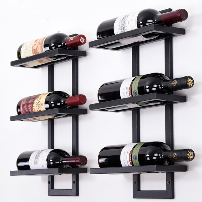 Ferro moderno parede-montado vinho titular simples pendurado vinho rack titular ferro arte vinho suporte gabinete plano/inclinado tipos 2-6 garrafas