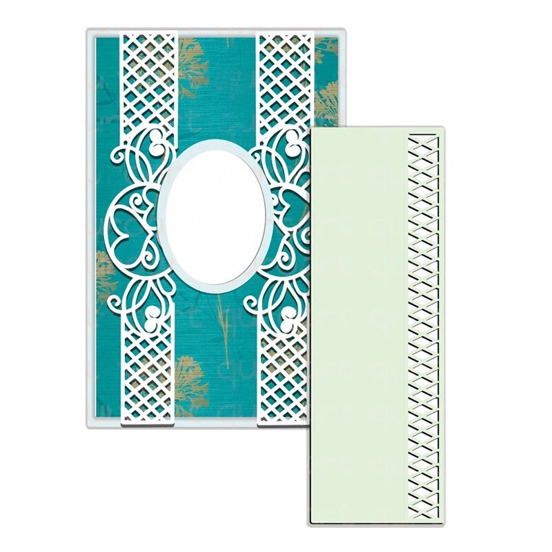 Eastshape matrices de découpe en métal à cadre ovale, bordure rectangulaire, matrices de découpe en Scrapbooking pour la fabrication de cartes de coupes en gaufrage, bricolage, métier