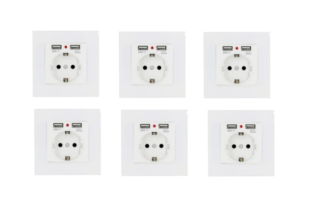 BSEED EU Standard Wall Socket With Double USB Wall Decorative Socket Dual Black Golden White Glass Panel