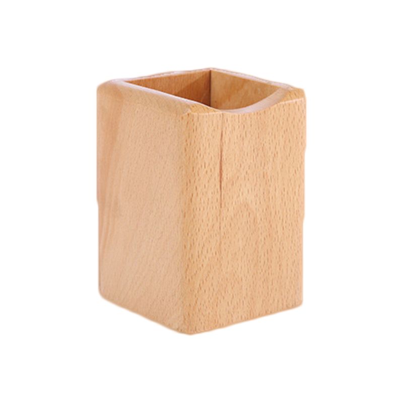 Natural Wooden Pen Pencil Holder Multiple-use Desk Organizer Storage Box Desktop Office Supplies