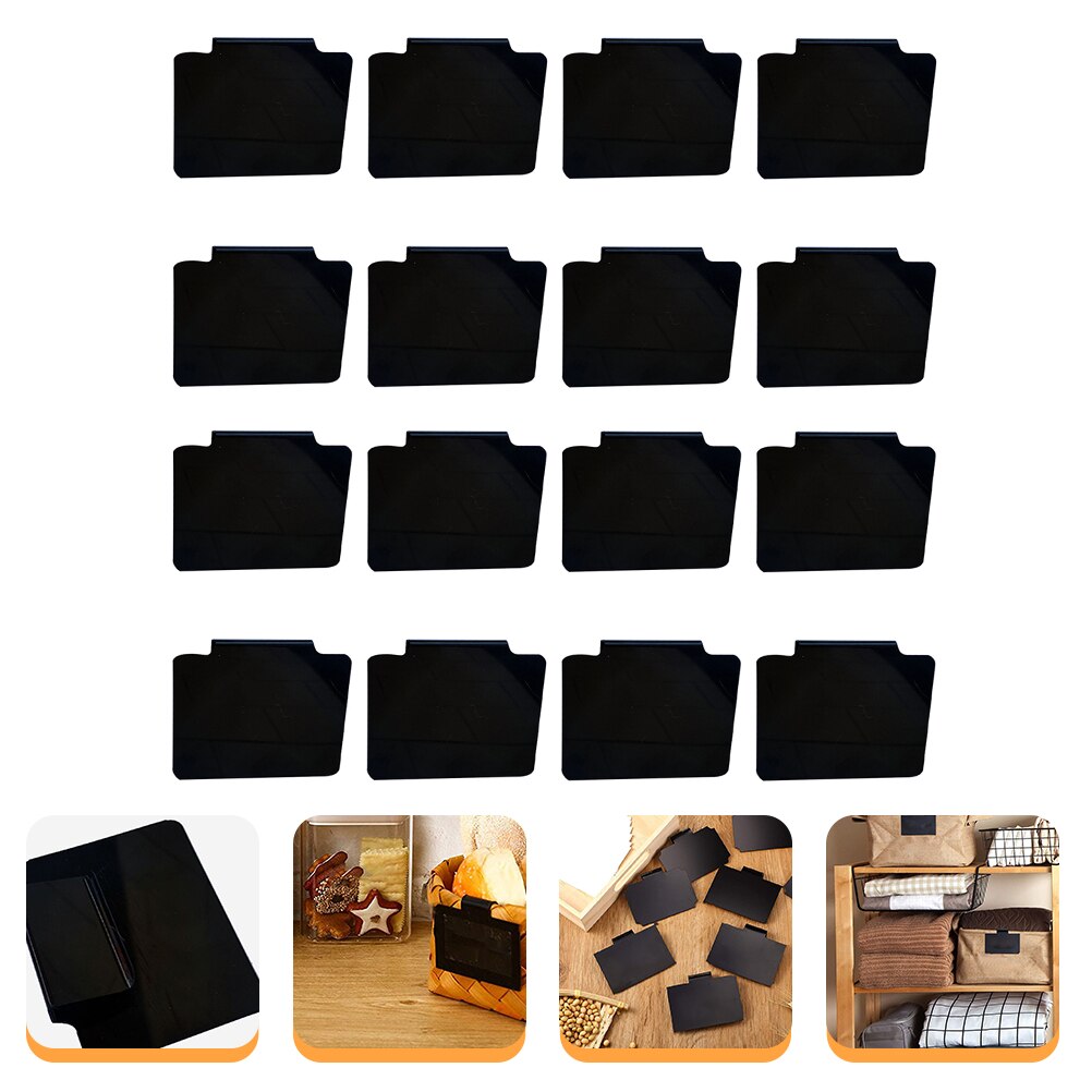 16Pcs Prijskaartje Houder Duurzame Verwijderbare Zwarte Clip Label Houder Mand Labels Clip Opknoping Bin Clip Label Voor Thuis kamer Shop