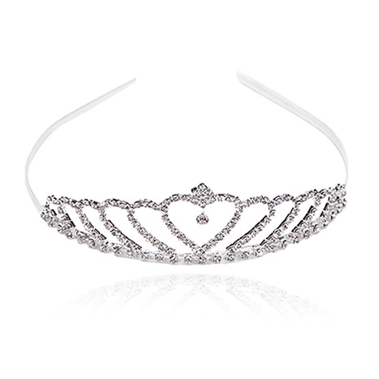 Morkopela tiara de cabelo infantil, strass tiara flor meninas coroa acessórios princesa festa jóias: heart