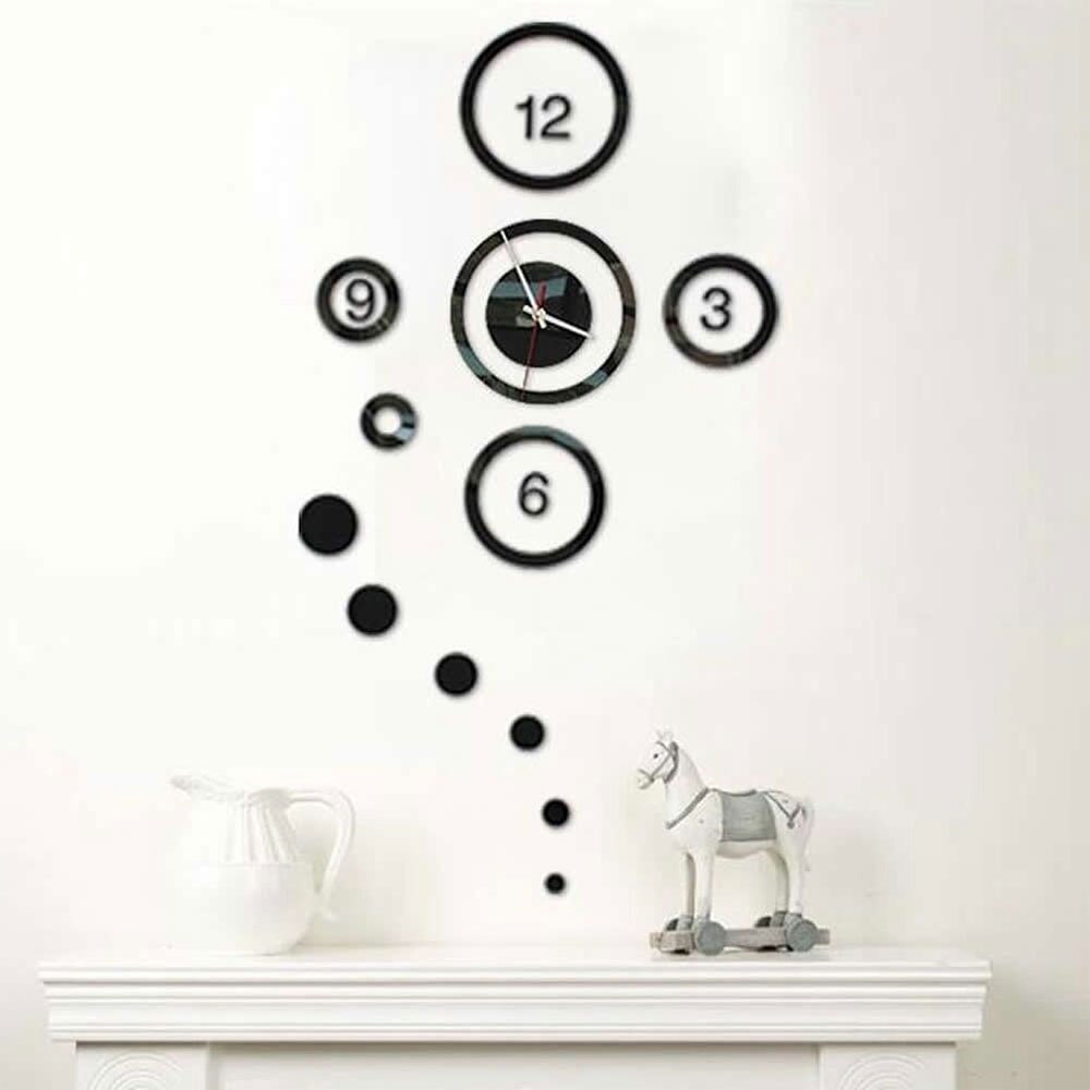 DIY 3D Mirror Wall Stickers Wall Clock Watch Art Mural Home Decor Living Room TV Background Stickers Wall Clocks Quartz Needle