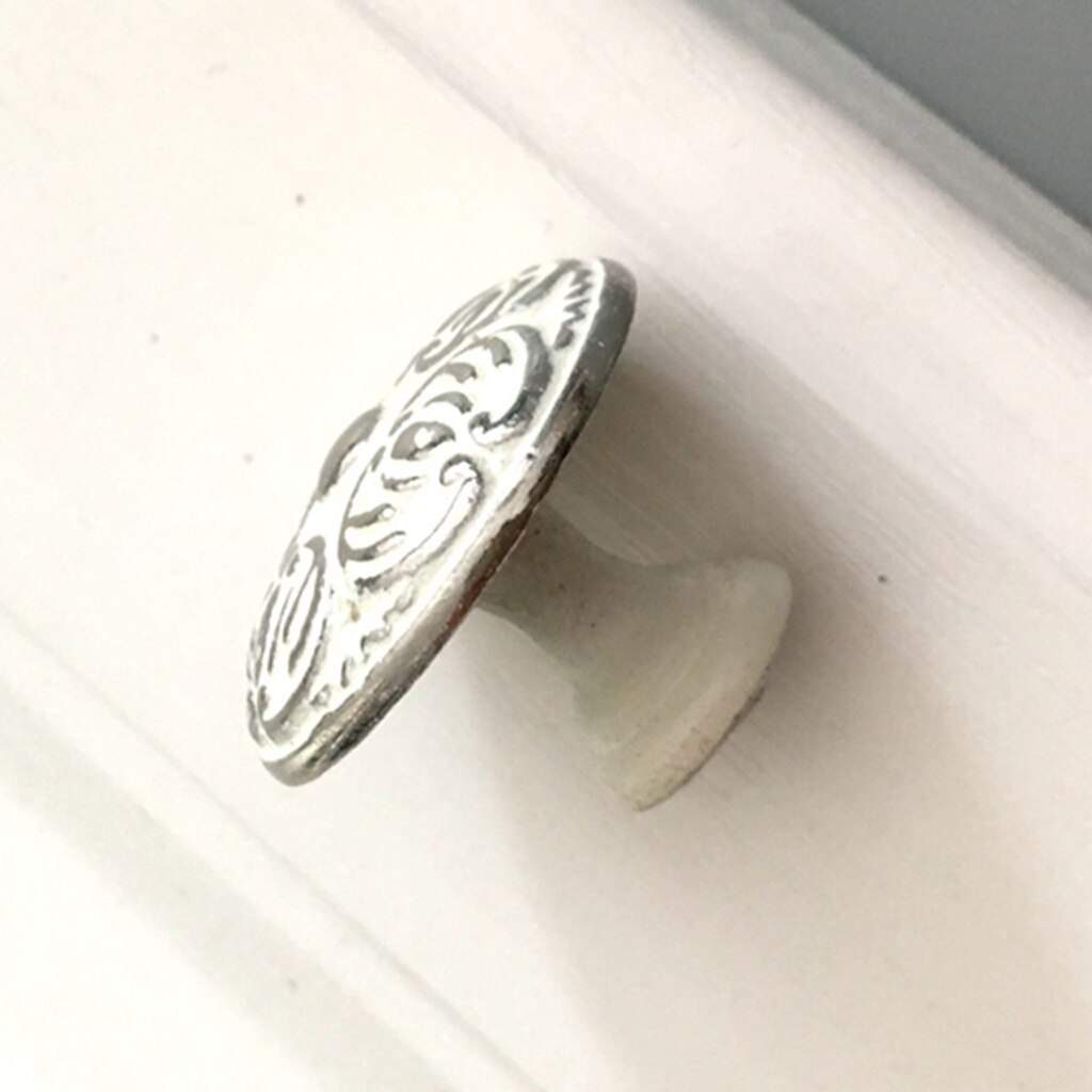 White Zinc Alloy Drawer Knobs Button Shape Cupboard Handle Pulls Home Furniture Accessories