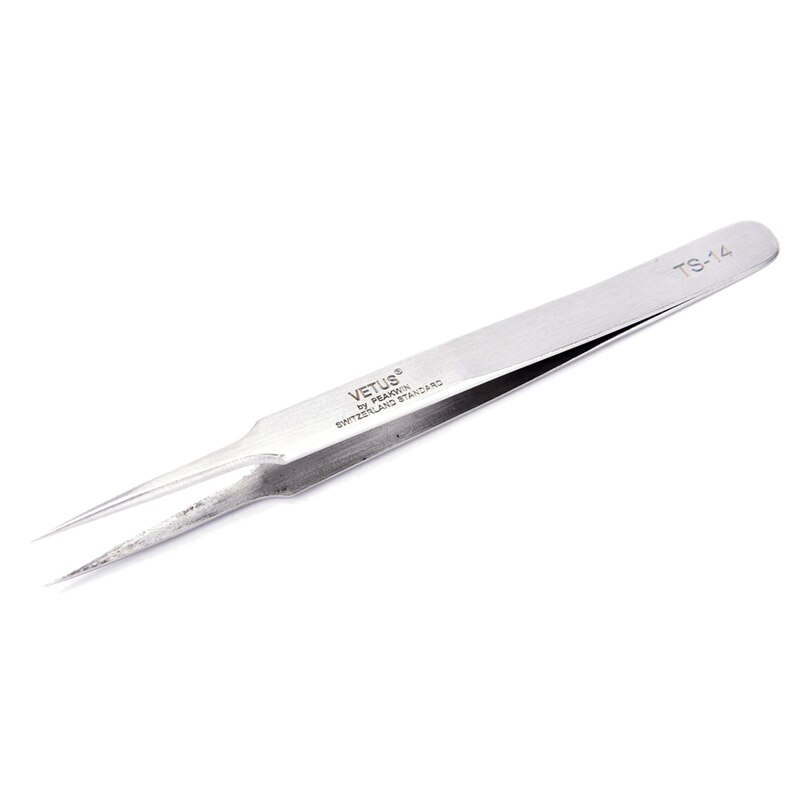 Rostfritt stål raka böjda nagelverktyg ögonfransförlängning pincett nypor spetsiga clipset sminkverktyg: 5