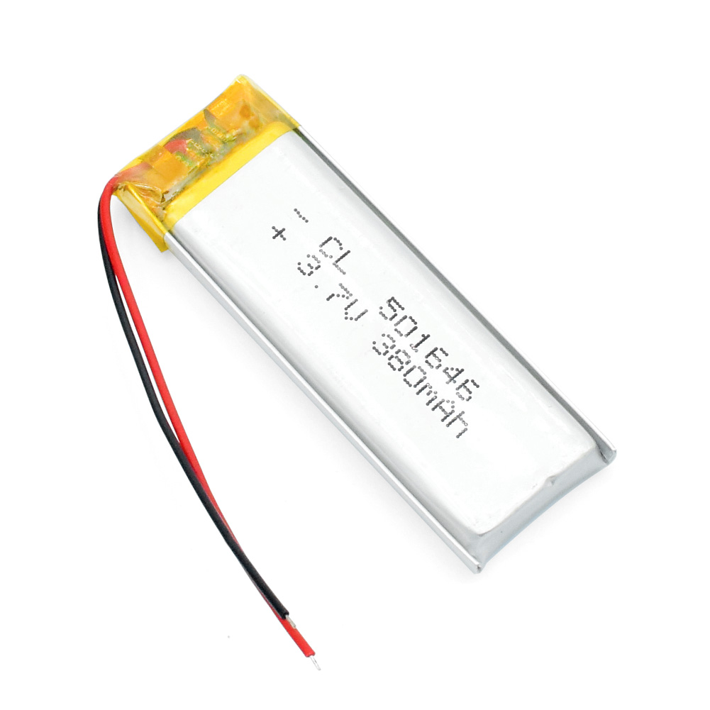 3.7V 380mAh 501646 Polimeri di Litio Li-Po Batteria Ricaricabile agli ioni di li celle Lipo Per i dispositivi mobili Tachigrafo altoparlante Bluetooth