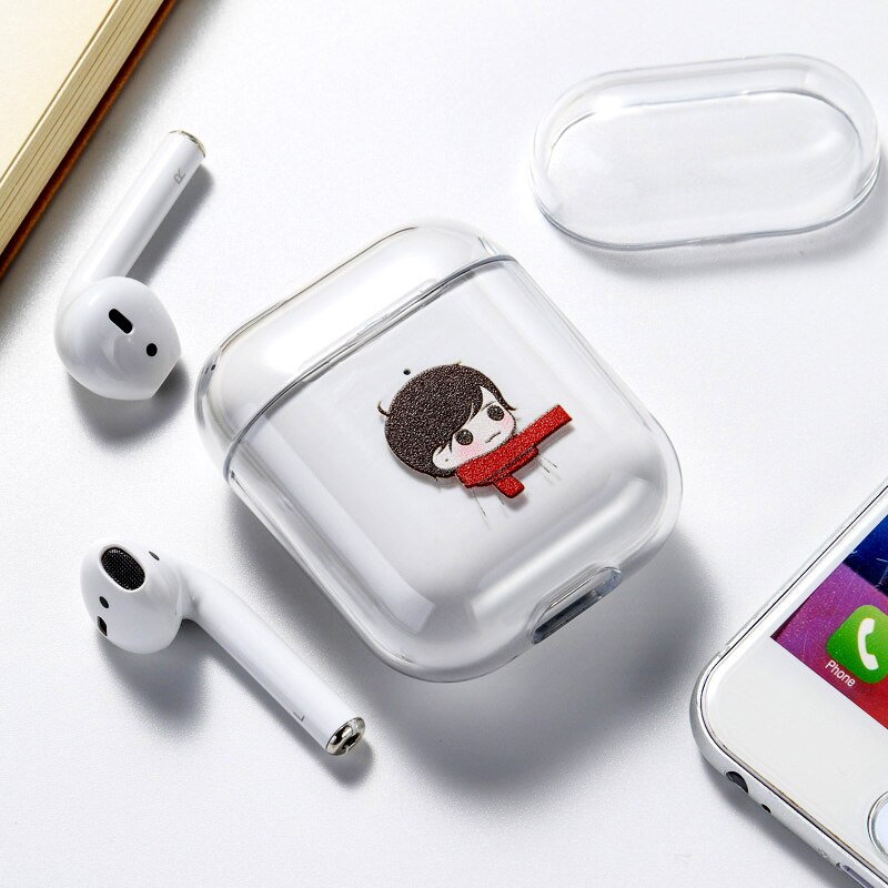 Case For Airpods Apple Case Cover Luxury Cartoon Cat Painted Hard Case Transparent On Air Pod Protective Cover for Airpod 1 2