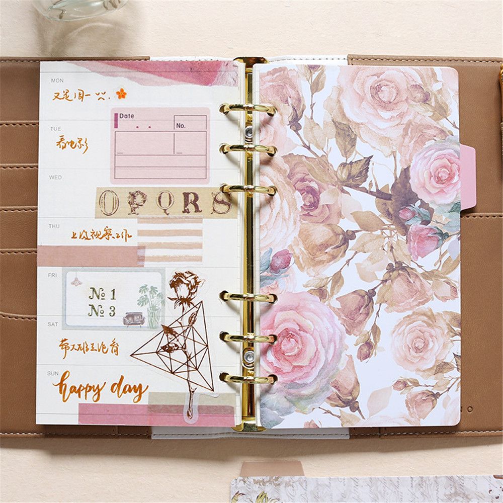 5pcs Notebook Index Pages A5 Diary Planner Dividers 6 Holes Loose Leaf Spiral Index Labels Agenda Notebook Accessories