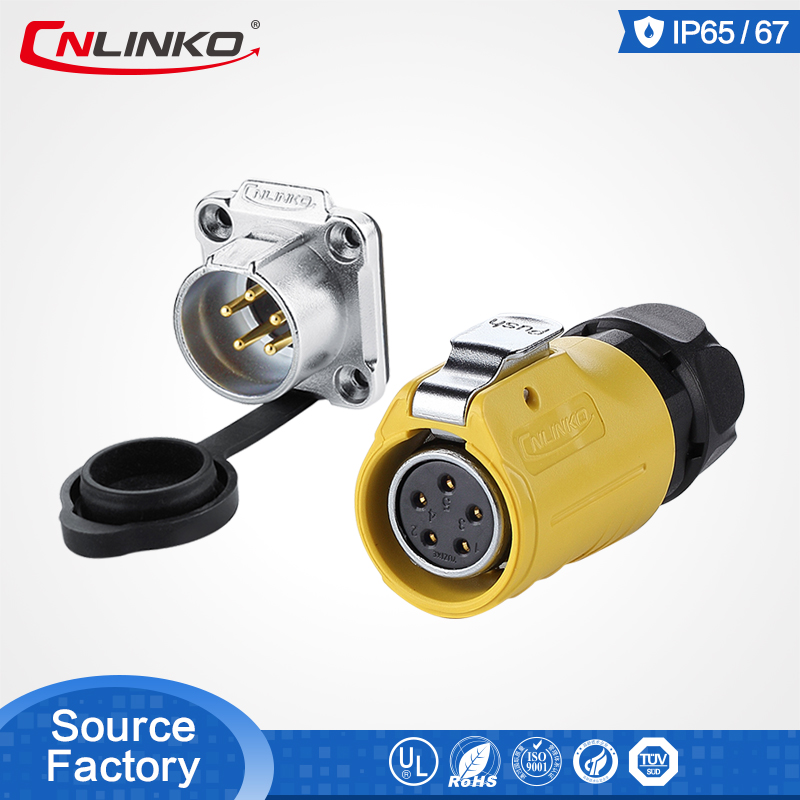 CNLINKO LP serie M20 2 pin ronde industriële stekker en stopcontact IP67 waterdichte zonne-energie connector voor verlichting systeem