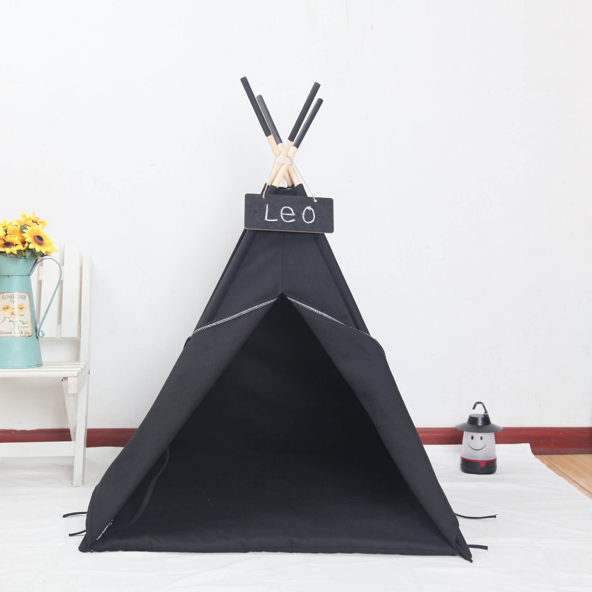 Schwarz Leinwand Hund Tipi 24 "Basis