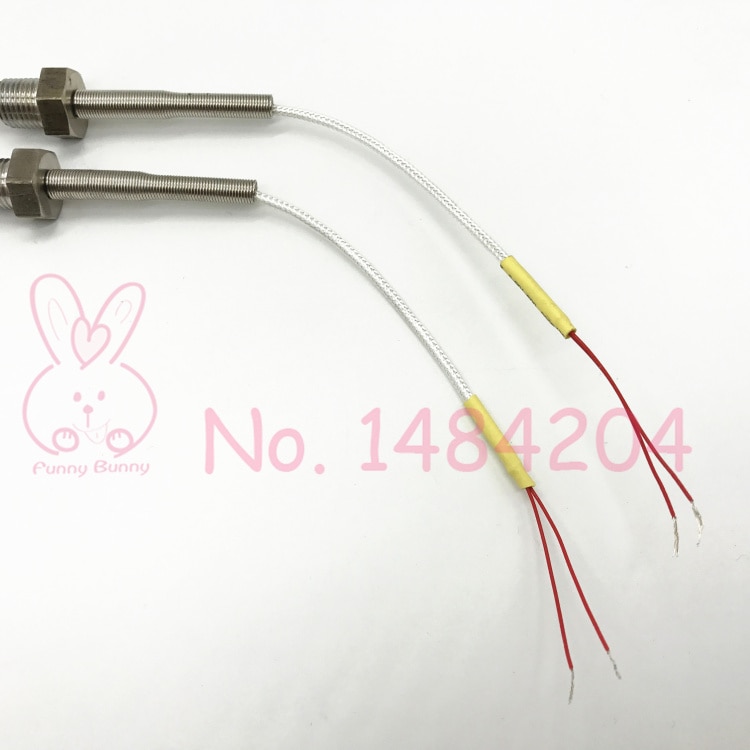 2x ntc 3950 10k thermistance capteur de température sus 304 6mm*200mm /100mm sonde 200mm fils  -40 ~ 150 degrés filetage  g 1/2 g1/4 "