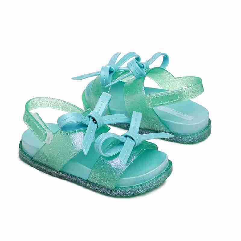 Sandales brésiliennes Mini 2 couches pour filles | Sandales de gelée, chaussures d'été pour enfants, sandales princesse antidérapantes: green / 11