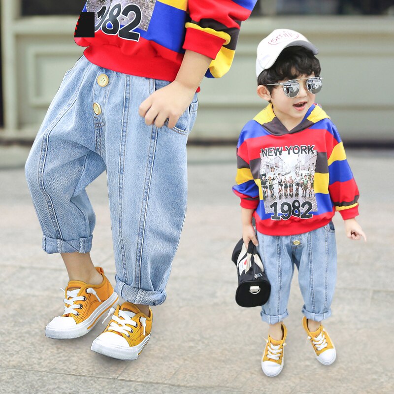 Hip Hop Jeans Jungen Lose Harem Hosen Baumwolle Casual Denim Hosen Blau Kid Kleinkind Baby Jungen Jeans Jugendlichen Kinder Kleidung 14