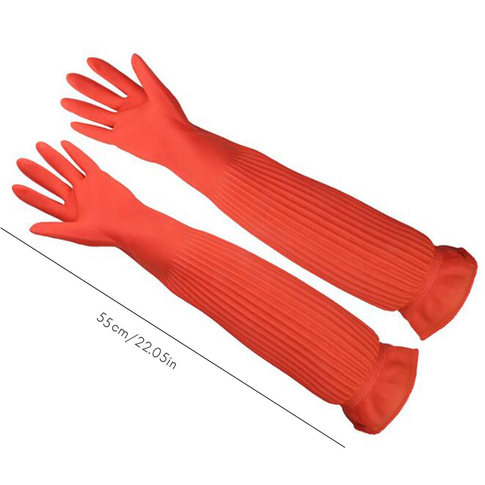 Látex mágico antideslizante para lavar platos, 1 par, 55cm, esponja de goma para lavar platos, guantes para fregar la limpieza de la cocina