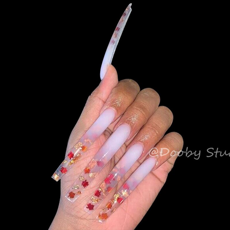 Faux-ongles blancs, demi-couverture en acrylique, style de manucure, style carré, pratique, 120 pièces