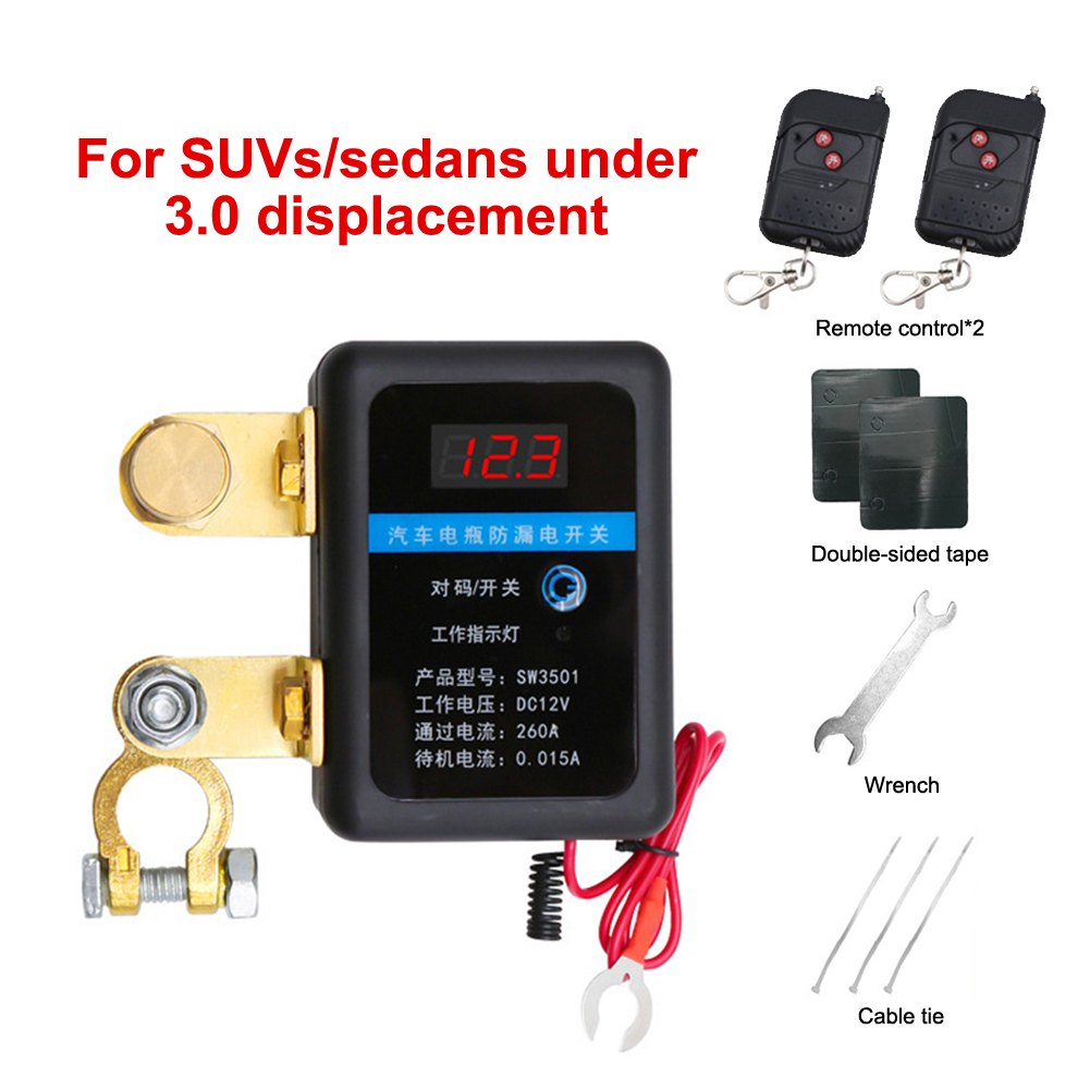 Remote Battery Disconnect Switch 12V 260A Kill Switch Automatic Power Off Prevent Battery Drain with Remote for Car Truck SUV: GRAY