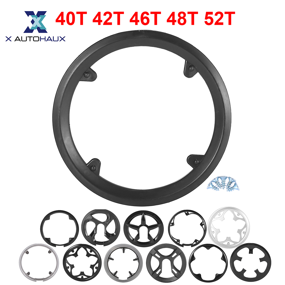 Uxcell-Juego de bielas para bicicleta, Protector de rueda de cadena de manivela, cubierta de anillo, protección protector bielas mtb 40T42T 46T 48T 52T4/5 agujeros