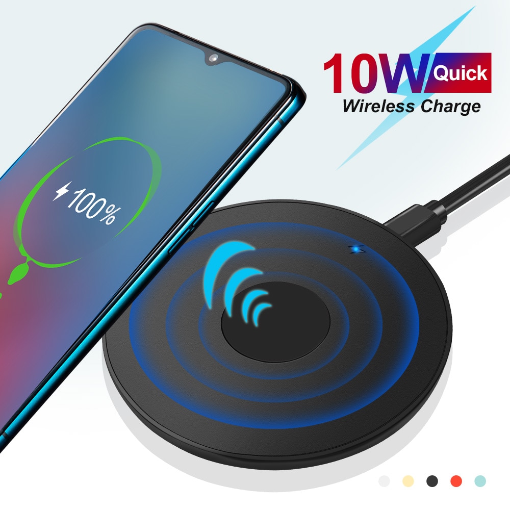 10w qi rask trådløs lading for iphone 11 pro x xs max xr for samsung  s8 s9 s10 pluss note 10 9 ladeplate trådløs lader