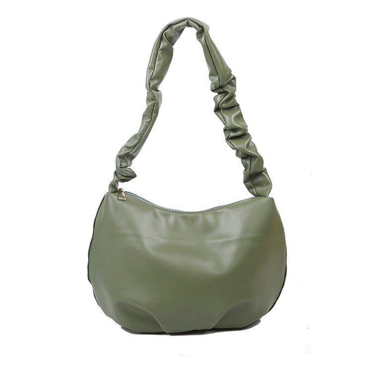 Brand PU Leather Shoulder Tote Bag Dumplings Cloud Small Crossbody Bag for Women Female Handbags Purses Sac A Main: Green