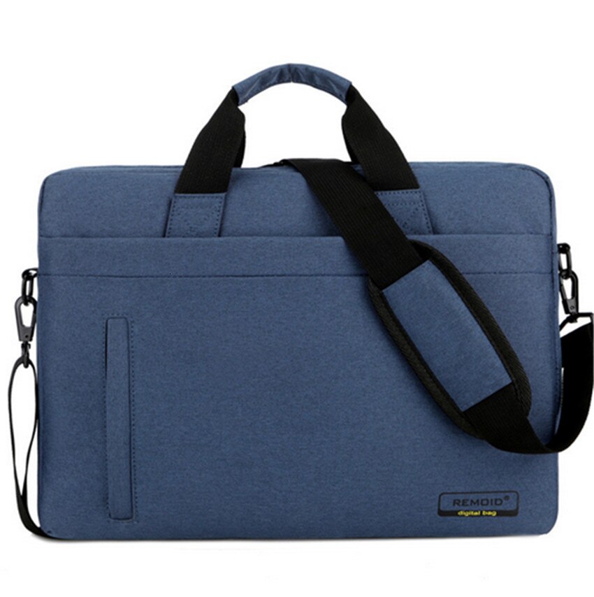 Nylon Briefcase Women Men 13.3 14.6 15.6 17.3 inches Laptop Bag Waterproof Office Documents Bags Travel Shoulder Handbag: Blue 17.3inches