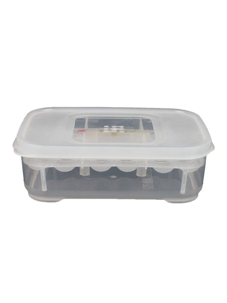 12 Grids Reptile Egg Incubation Tray Plastic Eggs Hatcher Box Lizard Gecko Snake Case with Thermometer Amphibians Tools