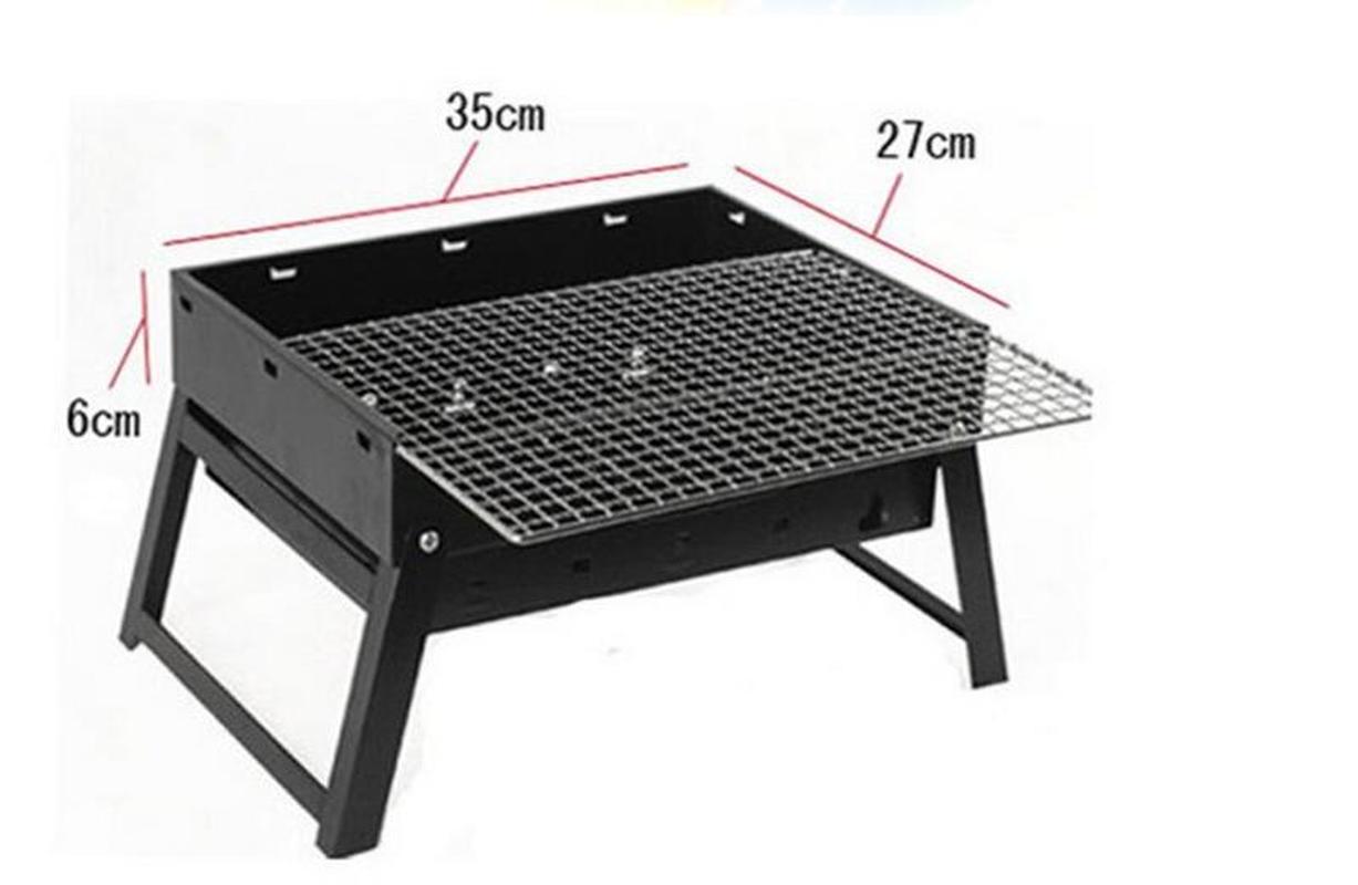 bbq grill 35*27*20cm Picnic BBQ Charcoal Grills for Barbecue & Sliver Outdoor Stainless steel Hiking Charcoal Camping Grill