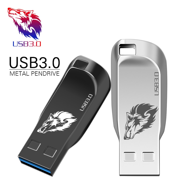 Pen Drive de metal de gran capacidad, memoria Flash USB 3,0 de alta velocidad, 16GB, 8GB, 4GB, 3,0 unidad Flash USB de metal, 128GB, 64GB, 32GB