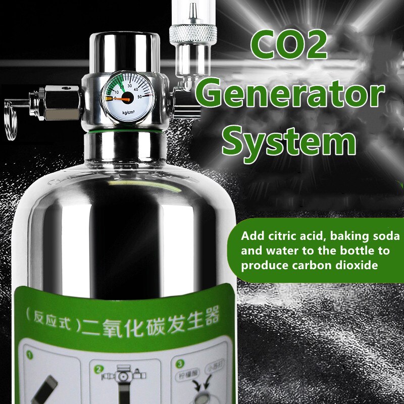 Système de générateur de CO2 pour Aquarium, Kit de cylindre en acier inoxydable, générateur de dioxyde de carbone, Kit de plantes d&#39;aquarium