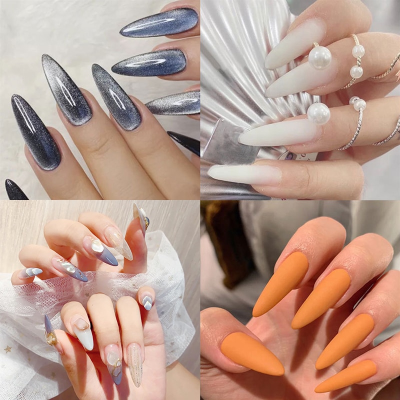 Poly negle gel hurtig byggeform spidser dobbelt negle form kiste negle klare ballerina finger extension nail art uv builder værktøjer