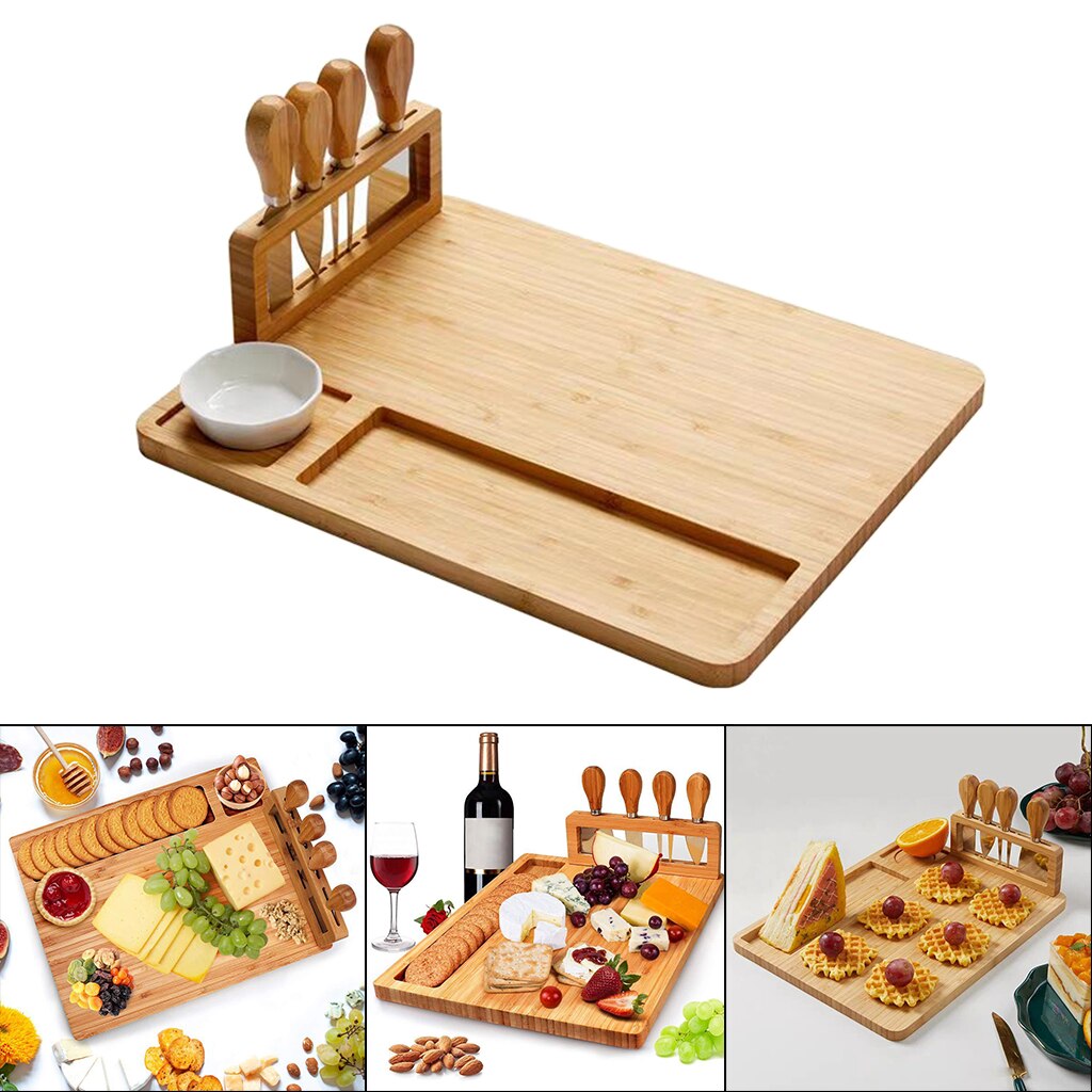 Wooden Cheese Board Set Platter Serving Meat Board for Kitchen Accs
