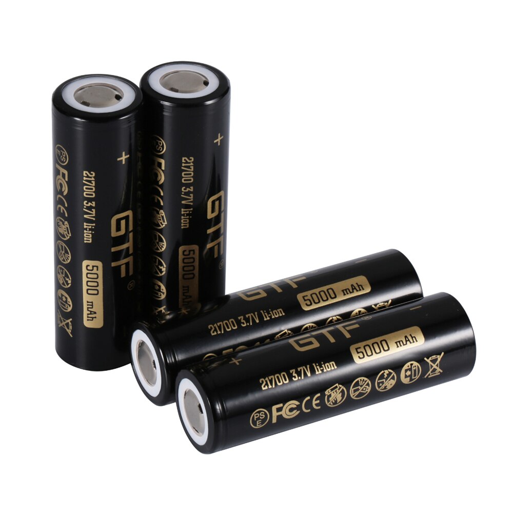 GTF 21700 3.7V 5000mAh real capacity Li-Ion Rechargeable Battery for Flashlight electronic car flat head batteries