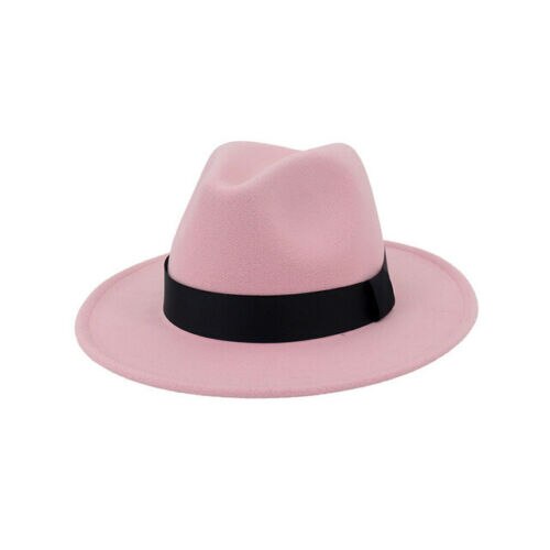 Ademend Effen Kleur Klassieke Zwarte Elastische Fedora Hoed Unisex Wolvilt Jazz Hoeden Mannen Vrouwen Brede Rand Panama Trilby cap: 15