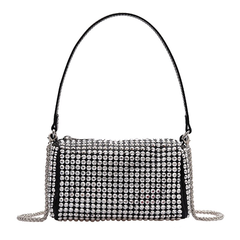 Mulheres diamantes bolsa strass bolsas de ombro senhoras bolsa bolsas crossbody sacos preto presente de aniversário