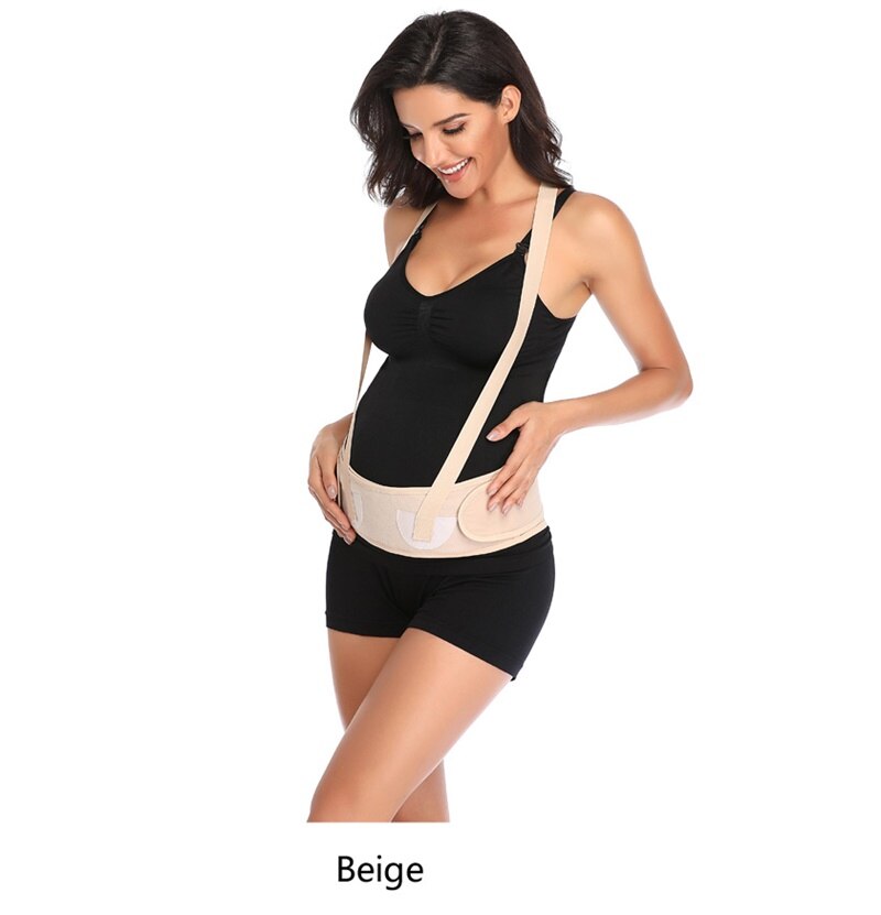 Zwangere Vrouwen Riemen Moederschap Buik Riem Taille Zorg Buik Ondersteuning Belly Band Back Brace Zwangerschap Protector Prenatale Bandage: Beige