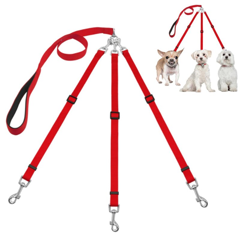 Correa Triple ajustable para perros y mascotas de tres vías, correa para perros pequeños, medianos y pequeños, suministros para mascotas gatos: red
