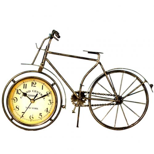 Vintage Retro Bicycle Shape Table Alarm Clock Home Decor Table Clock Cool Alarm Clock Works Of Art Table Decor: Bronze
