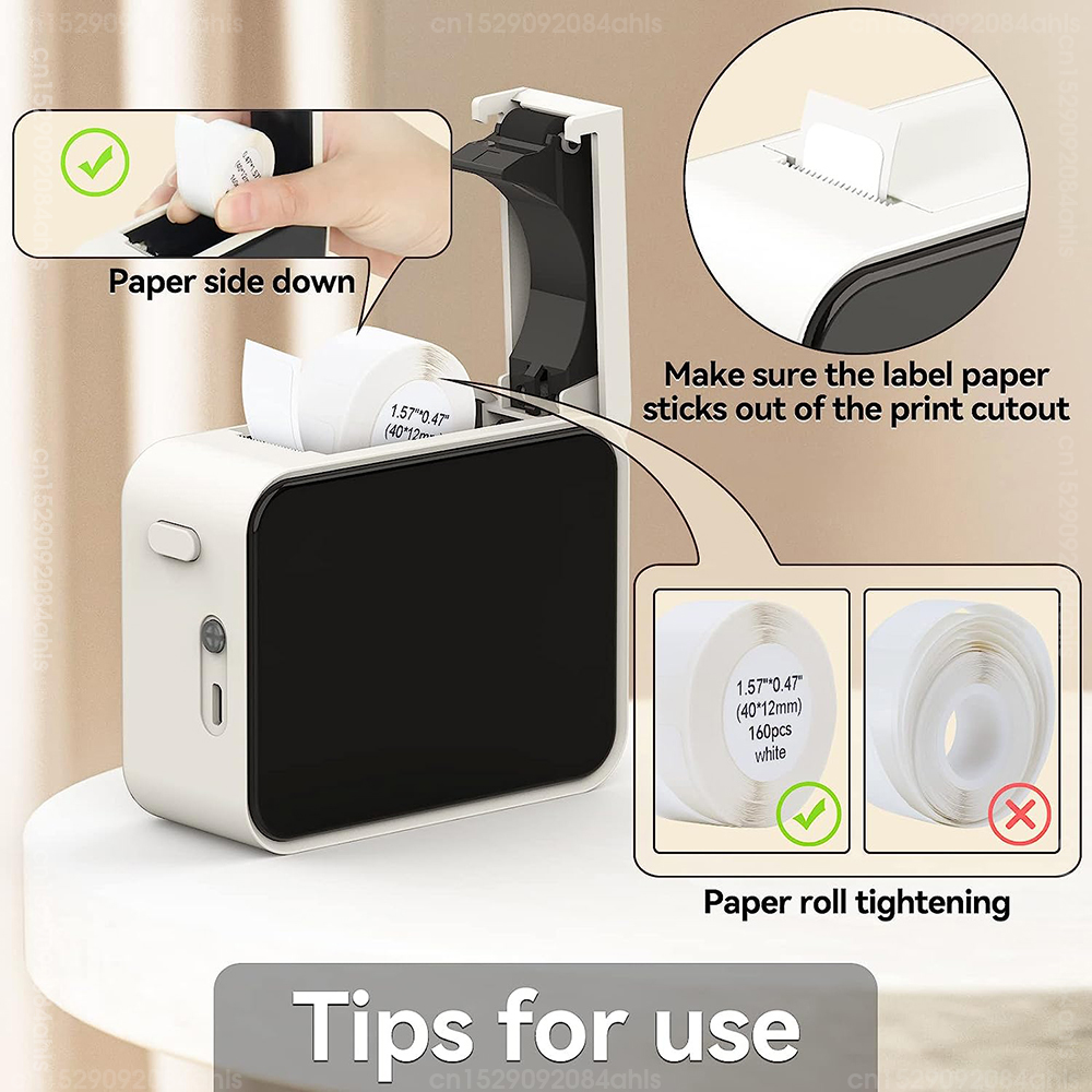 P15 Papierrolle 15x40 Thermoaufkleber 12x40 15x30 14x40 Thermodruckerband Transparentes Etikettenpapier für P15 P12 P11 D30 Q30S
