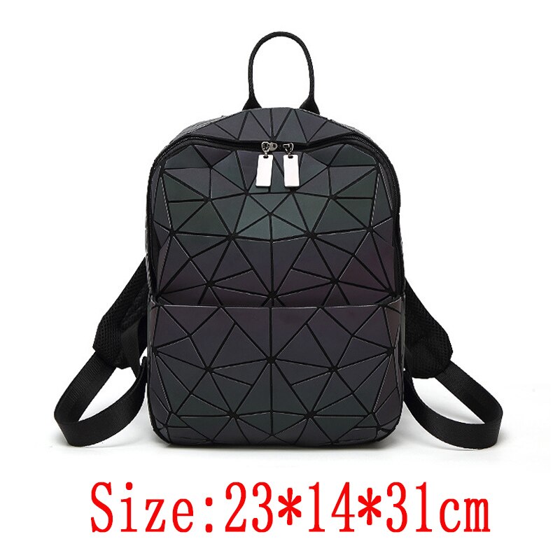 Luminous Backpack School Women Bags Set Holographic Geometric Backpacks Female School Bag For Teenage Girls Student Rucksack: Gold